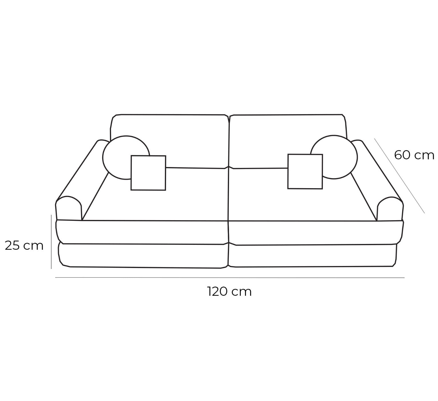 Medium Modular Sofa for Kids - Tangle Honey Mustard