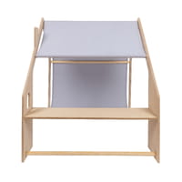 MeowBaby® balta koka rotaļu mājiņa ar zilā auduma jumtiņu – bērniem no 1 līdz 3 gadiem - Chiba Chaba