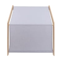 MeowBaby® balta koka rotaļu mājiņa ar zilā auduma jumtiņu – bērniem no 1 līdz 3 gadiem - Chiba Chaba