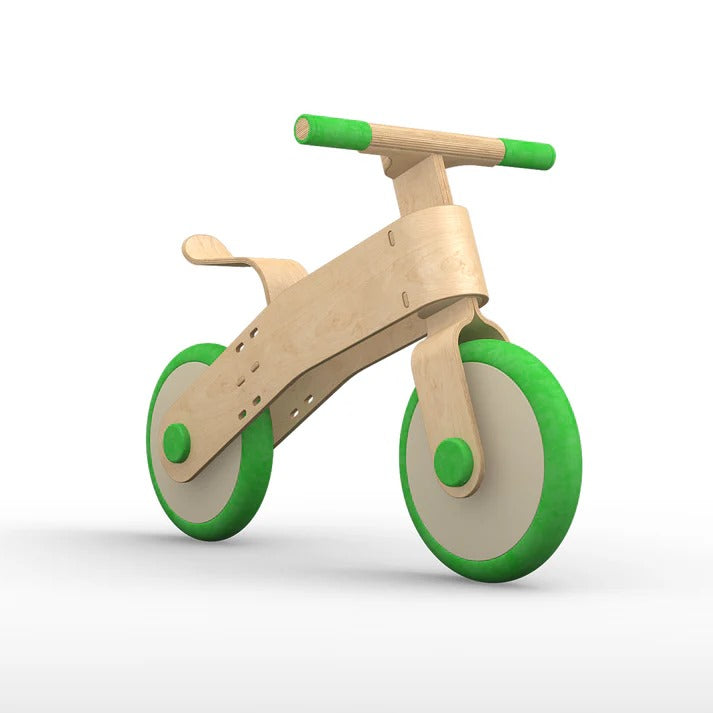 Choppy – draisienne en bois pour enfants (verte) + CADEAU pare-chocs CHIBA CHABA