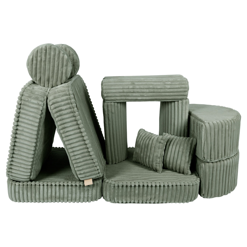Medium Plus Modular Children's Sofa MeowBaby – Churros Greenish-Grey ...