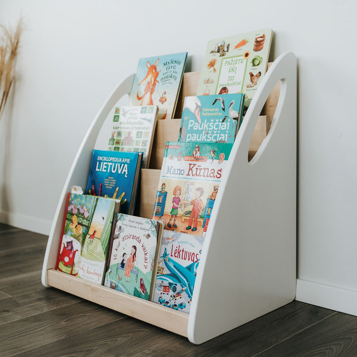 Modular Montessori Bookshelf With Book Storage - 4 Shelves