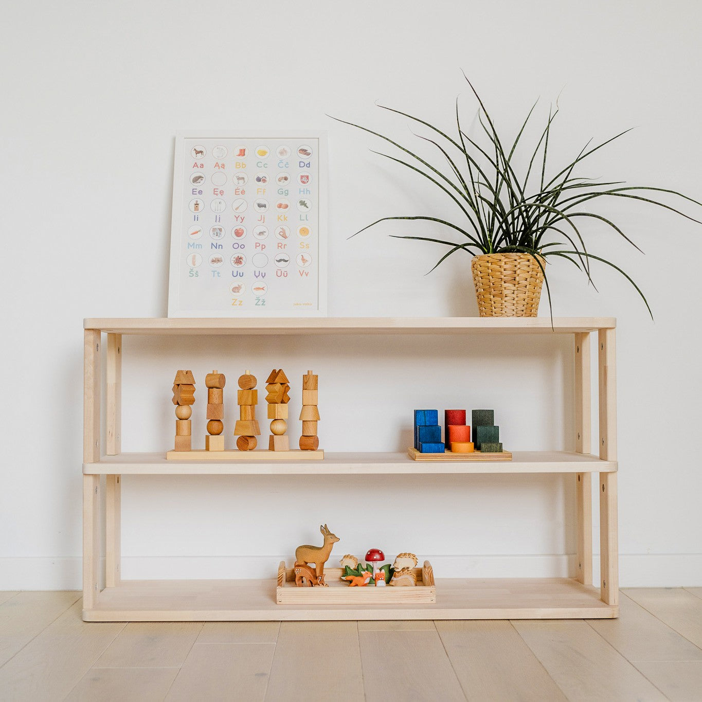 Modular Montessori Shelf Straight - 3 Shelves