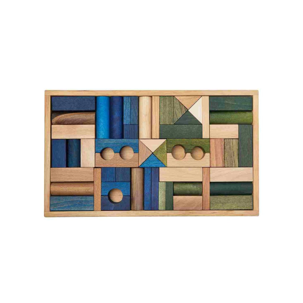 Wooden blocks in a box 